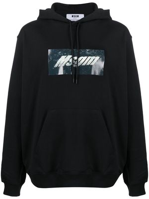 MSGM logo print hoodie - Black