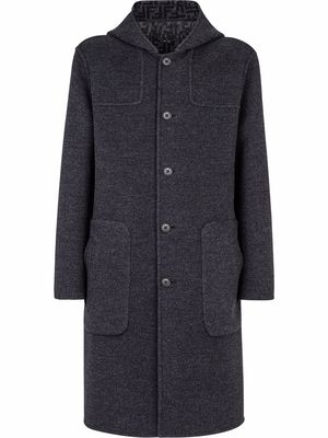 Fendi Montgomery buttoned coat - Black