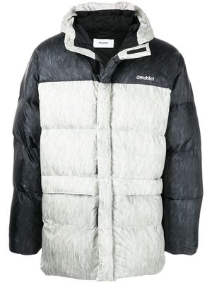 Doublet panda padded colour-block jacket - White