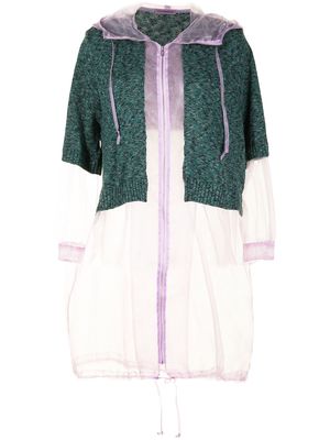 Sueundercover layered-look mesh coat - Green