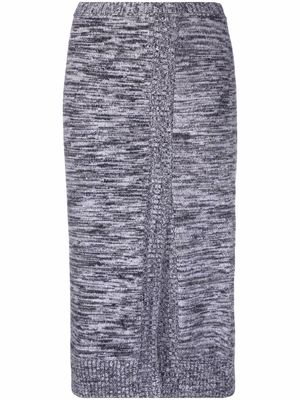 Nº21 mélange-knit mid-length skirt - Grey