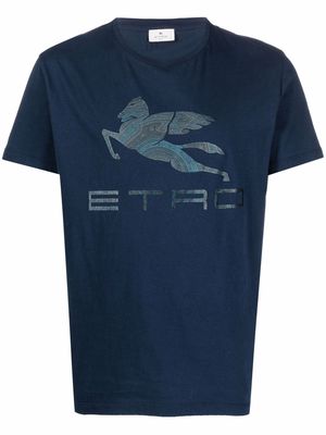 ETRO logo-print cotton T-shirt - Blue