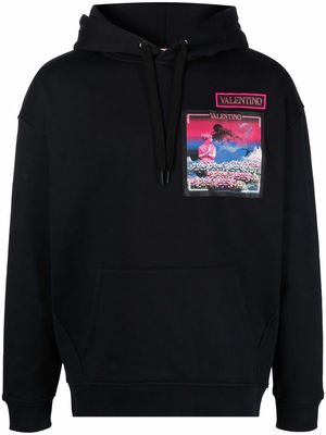 Valentino Water Sky patch hoodie - Black