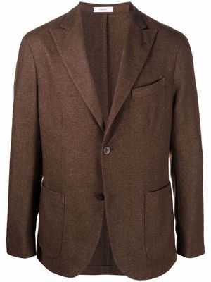 Boglioli single-breasted wool-blend blazer - Brown