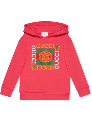 Gucci Kids logo print hoodie - Pink