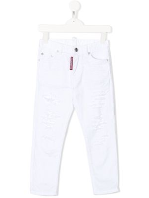 Dsquared2 Kids distressed-effect straight jeans - White