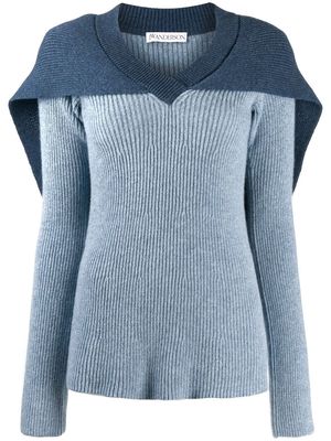 JW Anderson cape knitted jumper - Blue