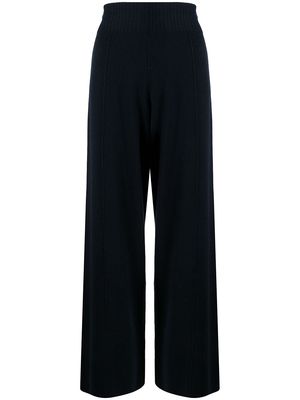 Pringle of Scotland high-waist wide-leg knitted trousers - Blue