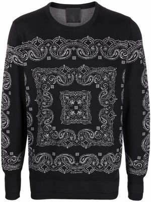Givenchy bandana-motif patterned knitted jumper - Black