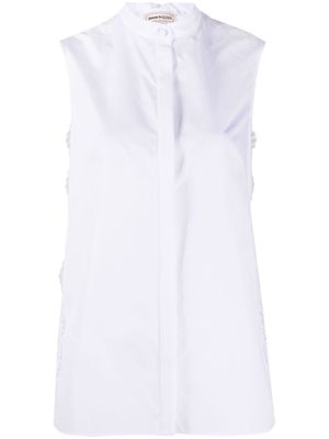 Alexander McQueen lace inserts sleeveless shirt - White