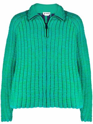 Sunnei half-zip knitted jumper - Green
