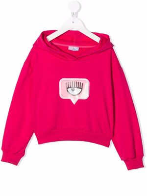 Chiara Ferragni Kids logo-print cotton hoodie - Pink