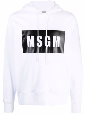 MSGM high-contrast logo hoodie - White