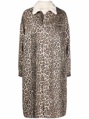 R13 leopard print coat - Neutrals