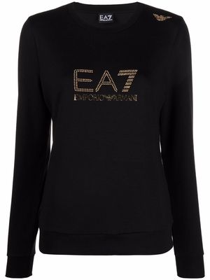 Ea7 Emporio Armani stud-detail long-sleeved T-Shirt - Black