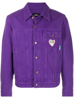 PACCBET embroidered-logo denim jacket - Purple