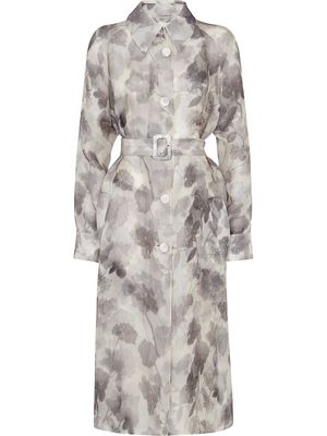 Fendi watercolour-effect belted dress - Grey