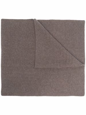 12 STOREEZ ribbed-knit merino wool scarf - Brown