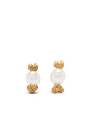 Claire English Tortuga pearl stud earrings - Gold