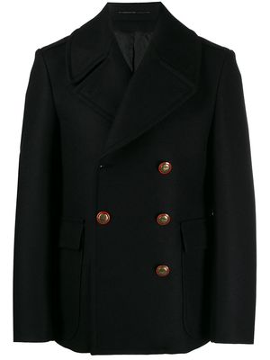 Givenchy unicorn buttons double-breasted coat - Black