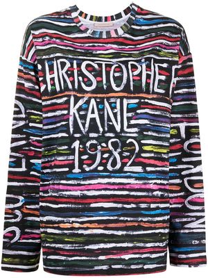 Christopher Kane logo-print long-sleeve top - Multicolour