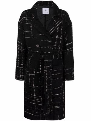 ANINE BING notched-lapel tied-waist coat - Black
