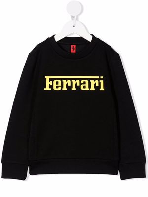 Ferrari Kids logo crew-neck sweatshirt - Black