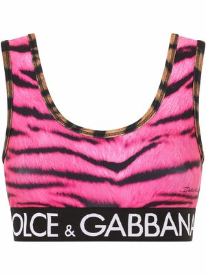 Dolce & Gabbana zebra-print sleeveless tank top - Pink