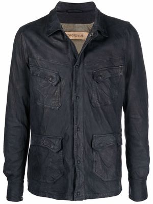 Giorgio Brato leather shirt jacket - Blue