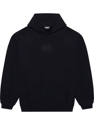 Balenciaga logo crest-embroidered hoodie - Black
