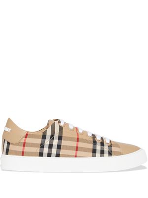 Burberry Vintage Check lace-up sneakers - Brown