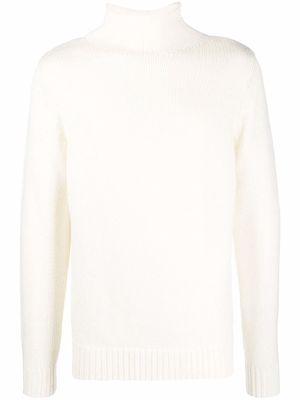 Lardini high-neck wool knit jumper - Neutrals
