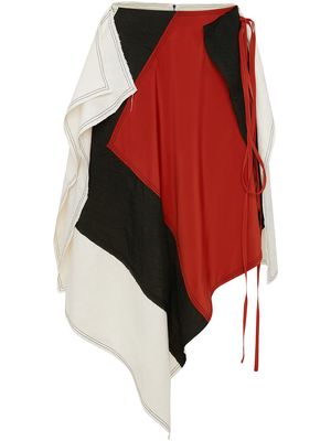 JW Anderson patchwork-design asymmetrical skirt - Multicolour