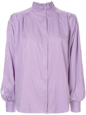 Bambah pleated detail pinstripe blouse - Purple