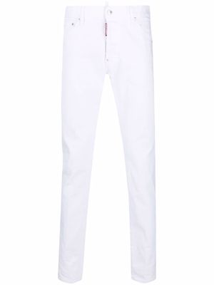 Dsquared2 logo patch skinny jeans - White