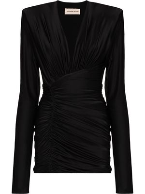 Alexandre Vauthier draped-detail V-neck minidress - Black