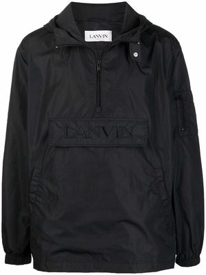 LANVIN logo-embroidered zip-front windbreaker jacket - Black