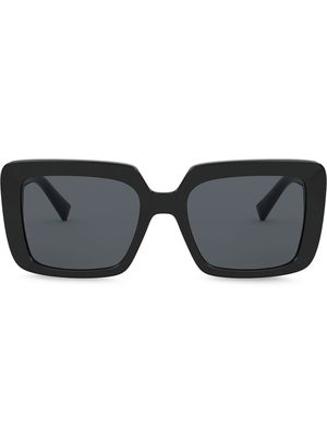 Versace Eyewear bejewelled oversized-frame sunglasses - Black