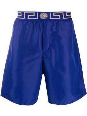 Versace Greca Border knee-length swim shorts - Blue