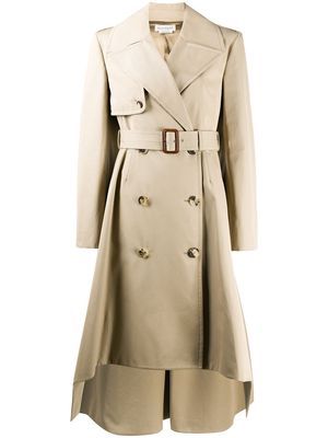 Alexander McQueen button-front trench coat - Brown