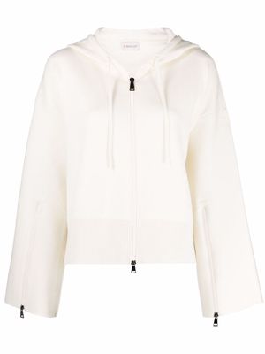 Moncler zip-up drawstring hoodie - White