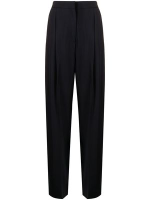 Alexander McQueen pressed-crease high-waisted palazzo trousers - Blue