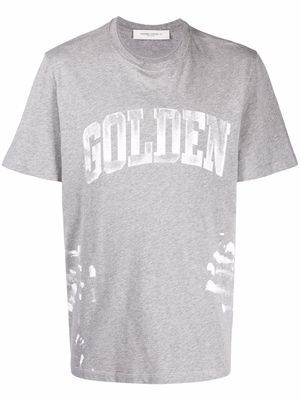 Golden Goose paint-splatter logo T-shirt - Grey