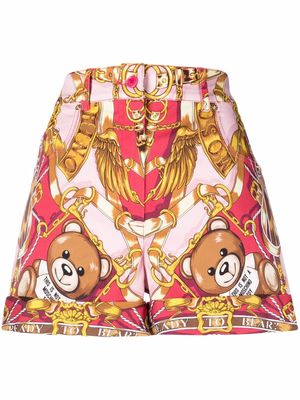 Moschino Teddy Scarf high-waisted shorts - Pink