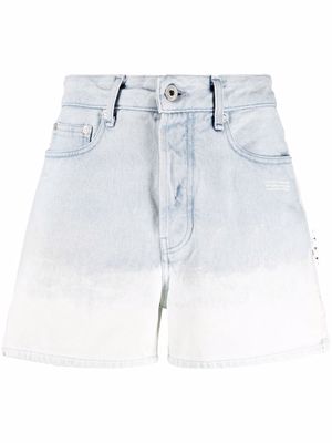 Off-White gradient-effect denim shorts - Blue