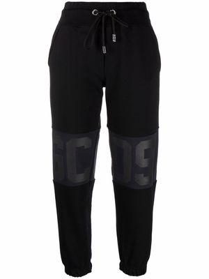 Gcds cropped cotton track pants - Black