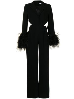Rachel Gilbert Silas feather-cuff jumpsuit - Black