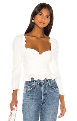 MAJORELLE Corie Top In White in Ivory