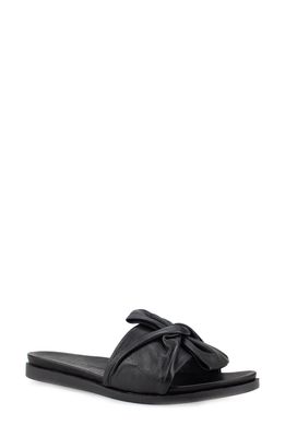 Unity in Diversity Diona Slide Sandal in Black Leather