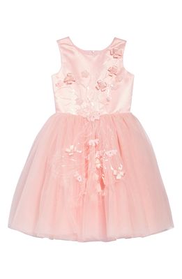 Us Angels Embroidered Applique Sleeveless Dress in Blush